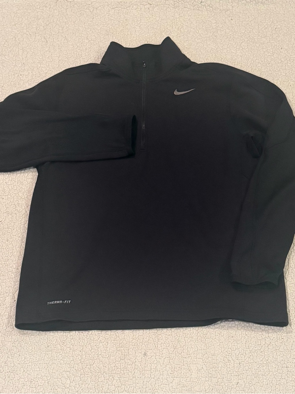 Nike Pullover Mens Size Large Black Dri-FIT 1/4 Zip Long Sleeve Running Pullover